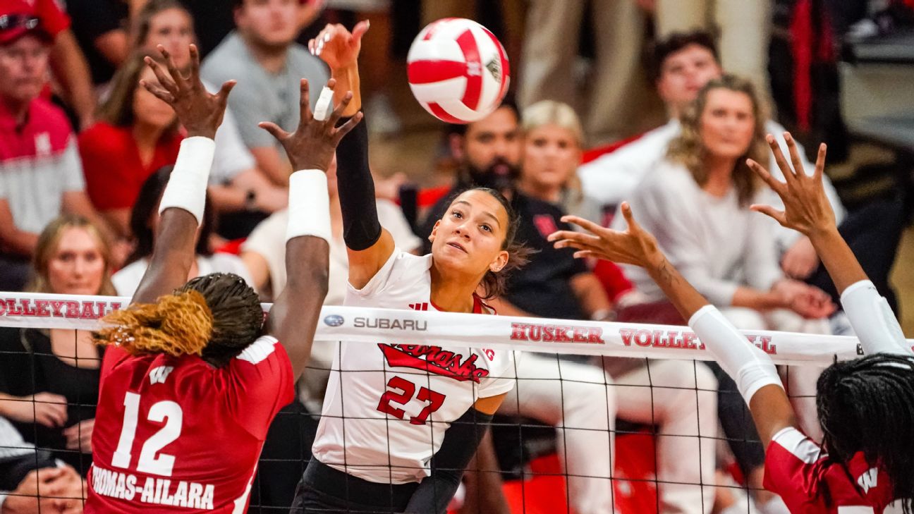 The 16 remaining NCAA women's volleyball tournament teams, re