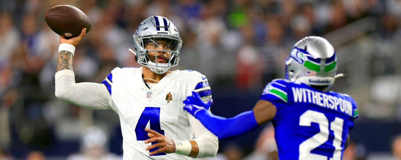 Cowboys hold slim lead by way of Prescott’s two passing TDs www.espn.com – TOP