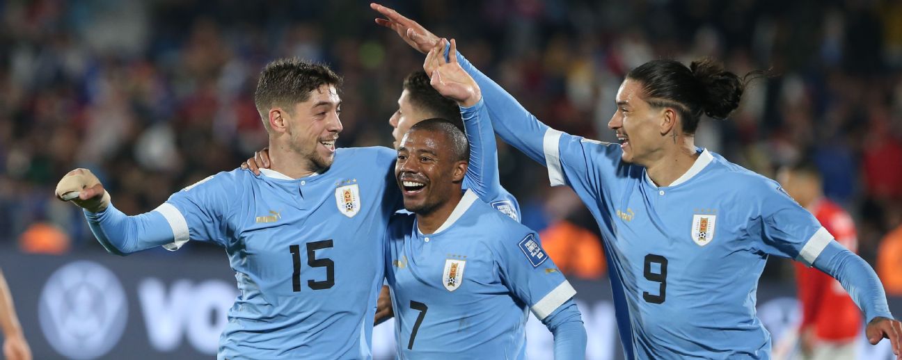 Termino el primer partido - La selección de Uruguay