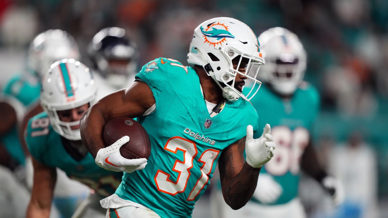 Dolphins RB Mostert out vs. Ravens, source says www.espn.com – TOP