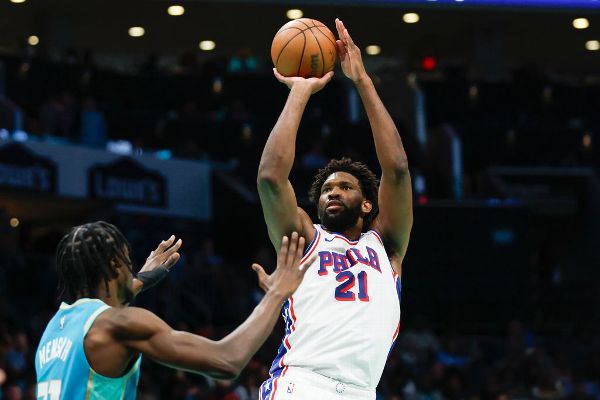 Embiid, Sixers stomp Hornets with 53-point win
