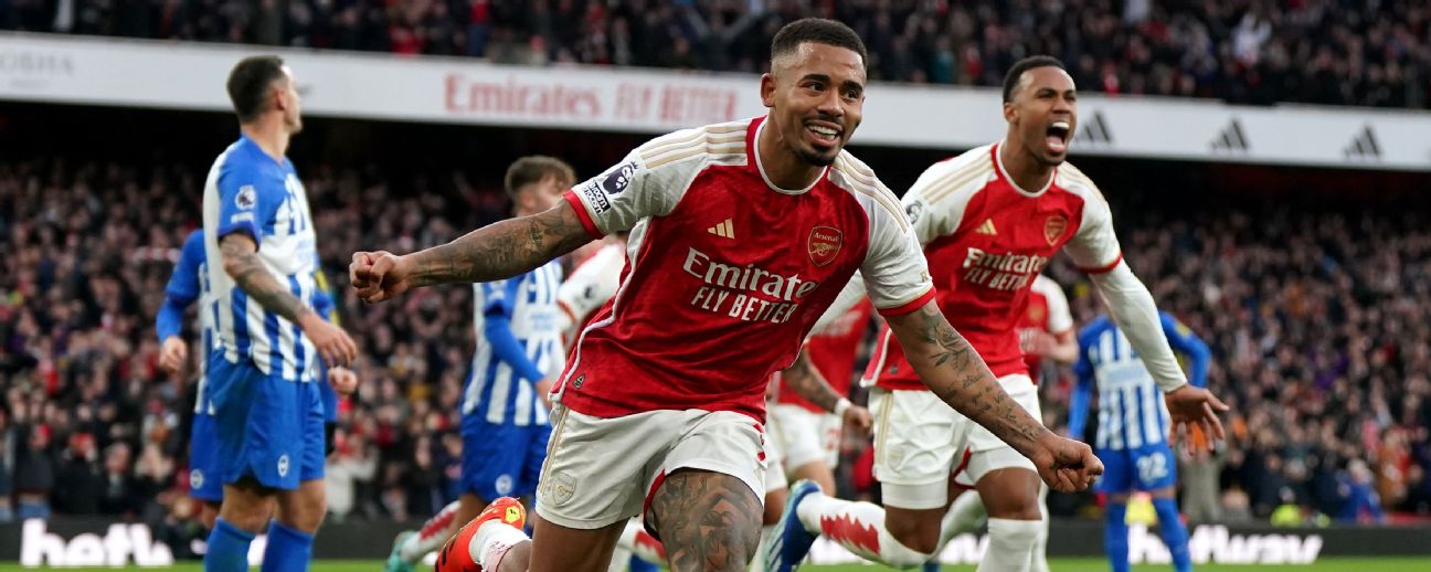 Arsenal goleia o Crystal Palace e dispara na liderança do Campeonato Inglês