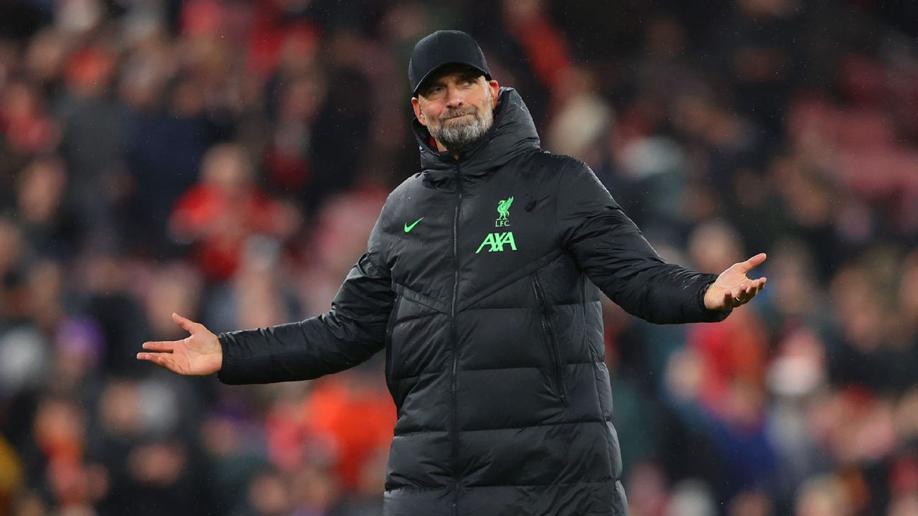 Liverpool manager Jurgen Klopp gestures to the fans during his team's Carabao Cup win over West Ham.