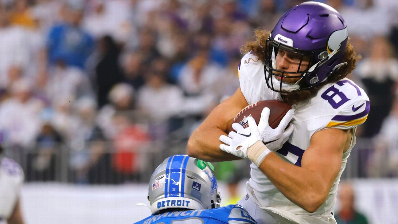 Vikes lose TE Hockenson, WR Addison to injuries