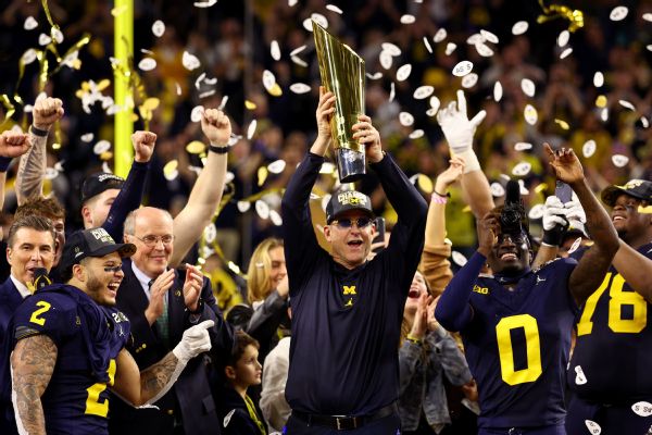 Harbaugh gets '15-0' tattoo for Michigan's title