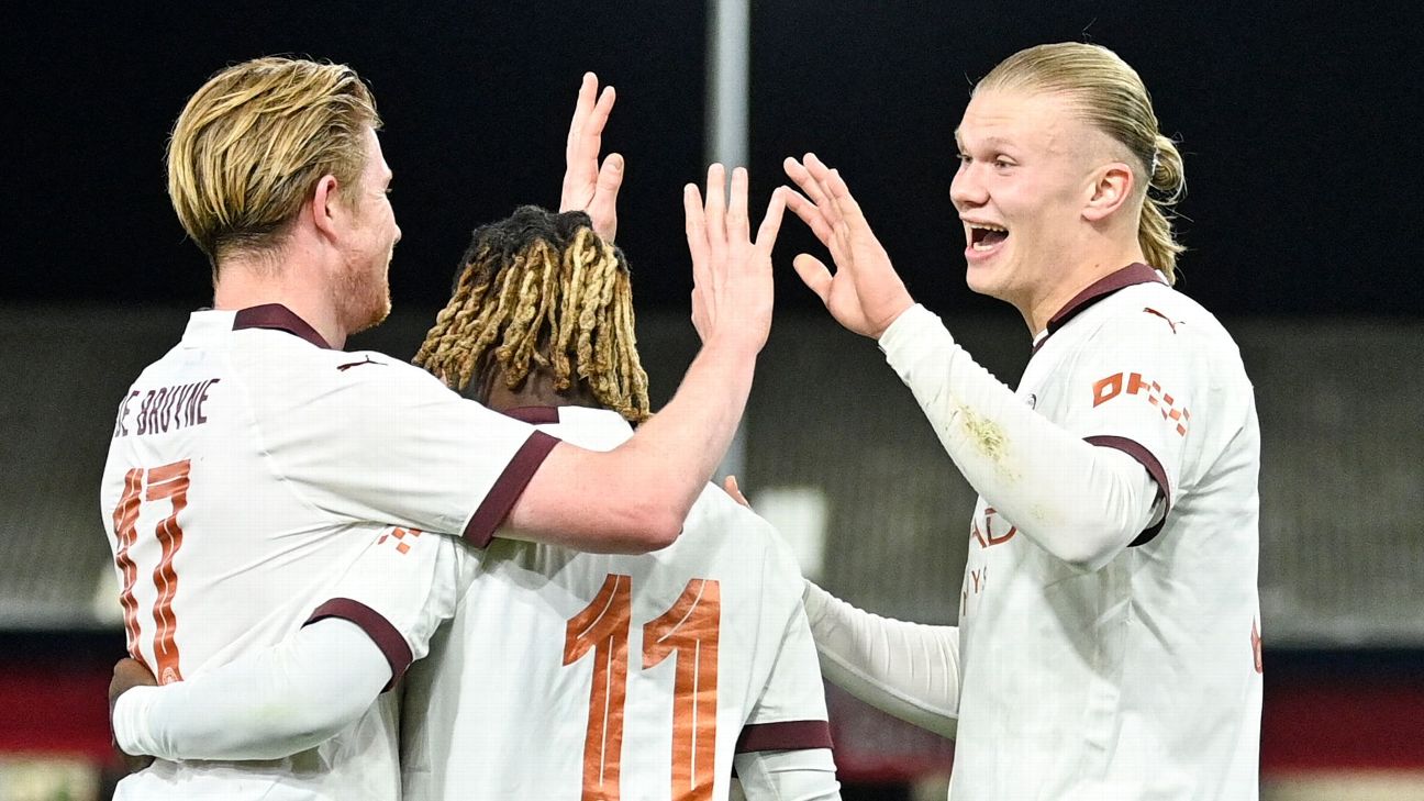 Haaland nets 5, KDB assists 4 in City FA Cup rout