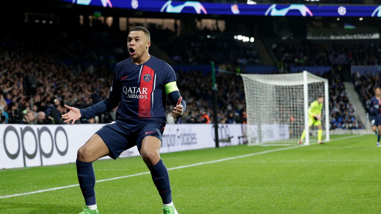 Mbappe stars as PSG cruise into UCL quarters