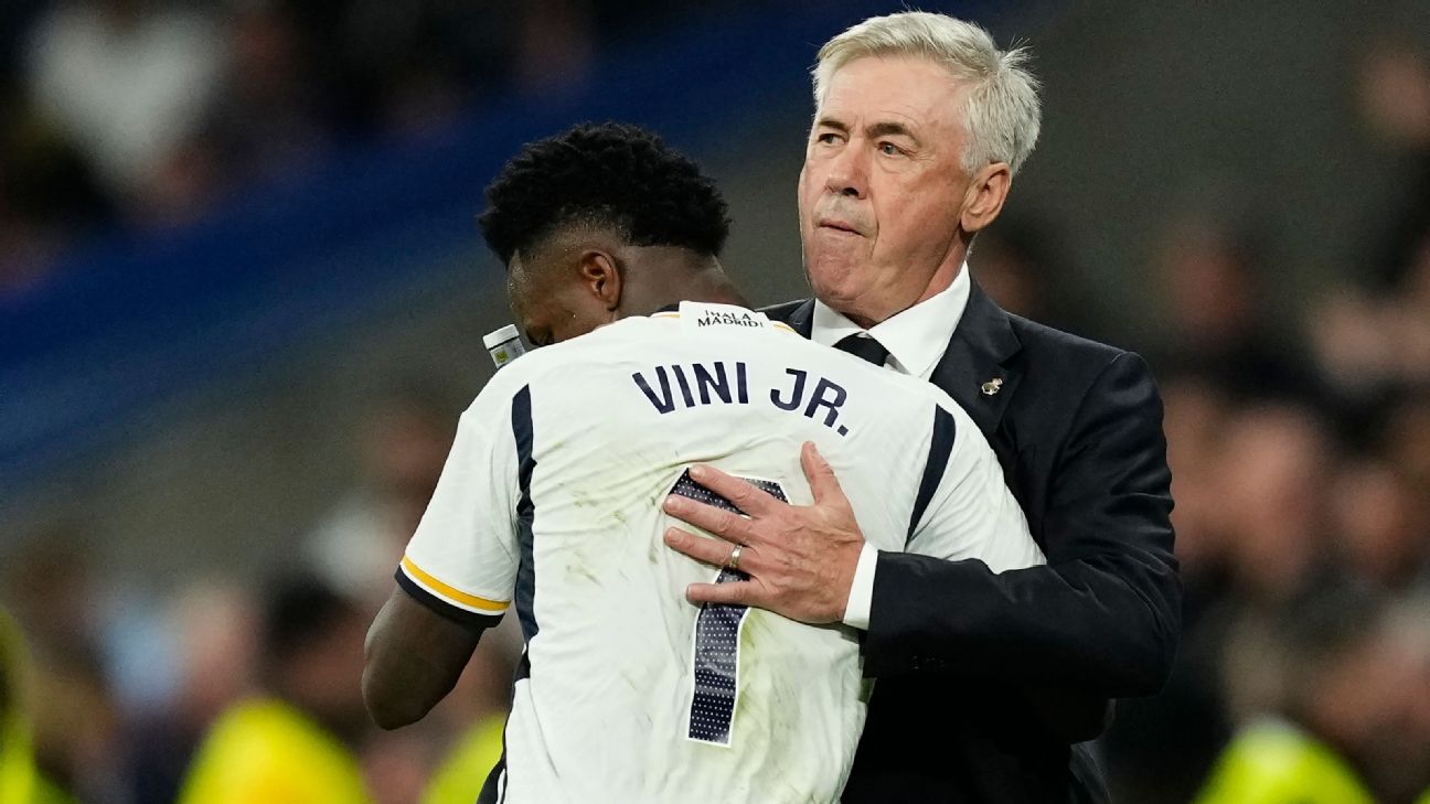 Ancelotti: "Nunca había visto un jugador tan maltratado como Vinícius" - ESPN