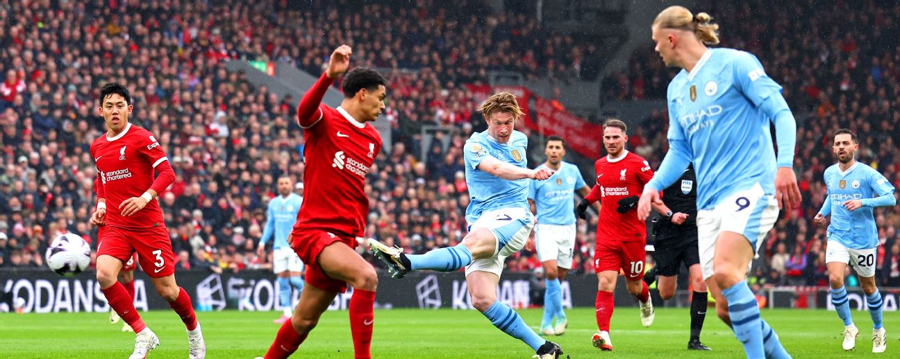 Follow live: Liverpool host Man City in clash of EPL title rivals