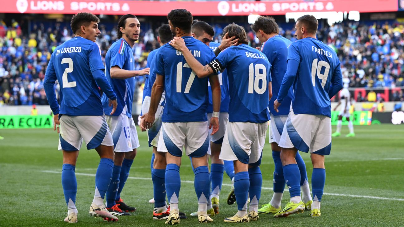 Pellegrini, Barella score as Italy beat Ecuador