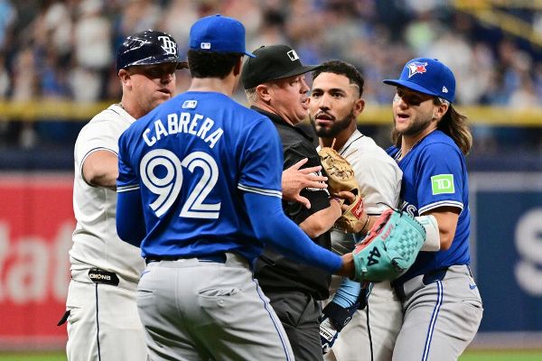 Jays' Cabrera tossed after benches clear vs. Rays