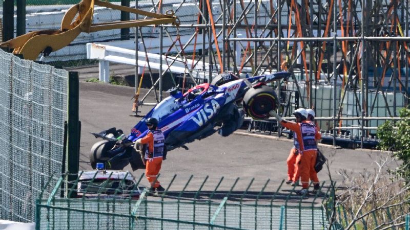Ricciardo, Albon crash prompts Suzuka red flag