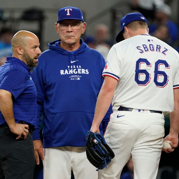 Rangers place reliever Sborz on 15-day injured list
