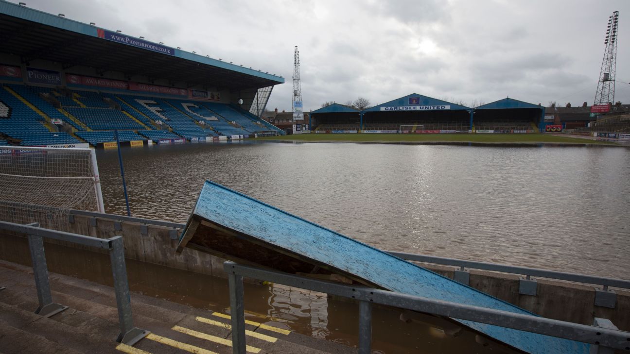 Football's climate change threat: Flooded stadiums, too hot to train