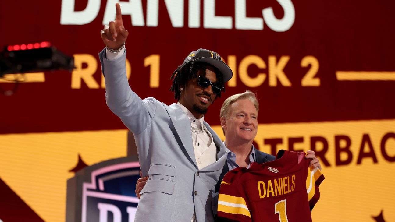 Commanders take Daniels with No  2 overall pick