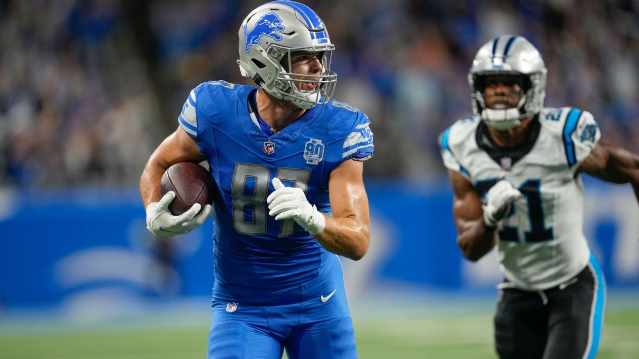 Lions TE Sam LaPorta (back) ruled out against Eagles - 6abc Philadelphia