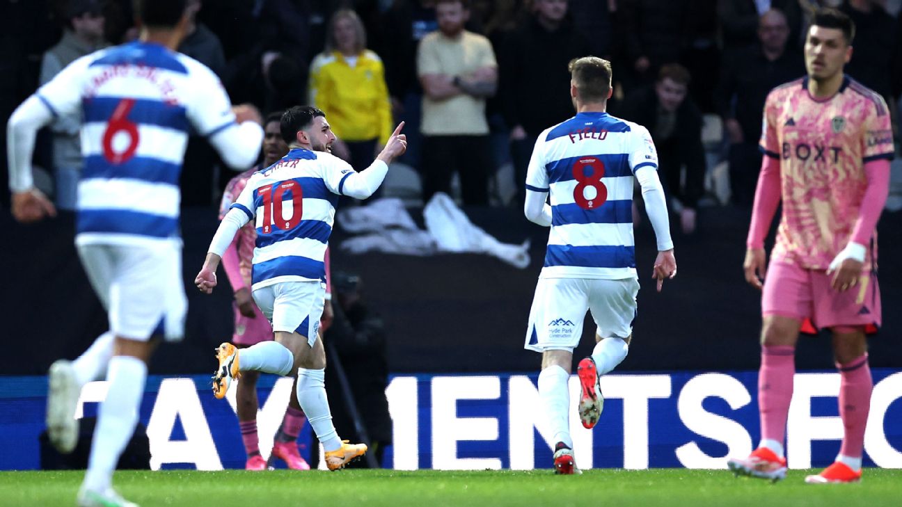 QPR thrash Leeds to seal Leicester's promotion