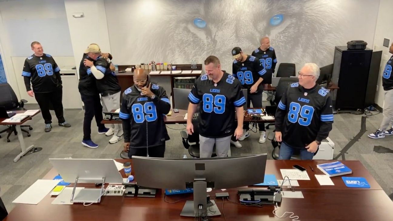 Lions front office rock black Dan Campbell uniforms on NFL draft Day 3
