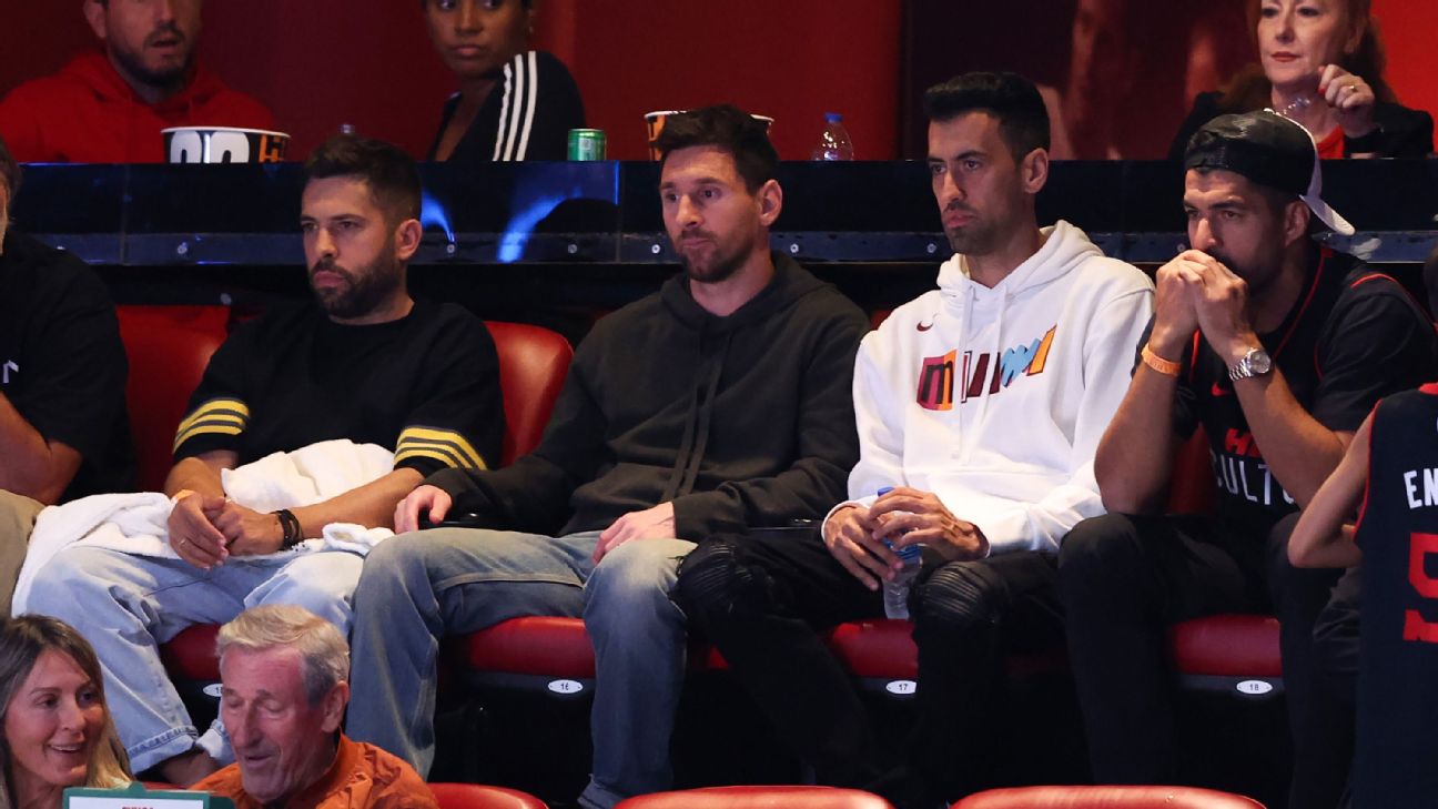 Night off  Messi attends 1st Heat game since move