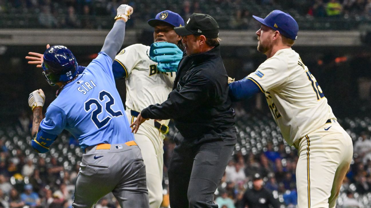 Four suspended for roles in Brewers-Rays brawl www.espn.com – TOP