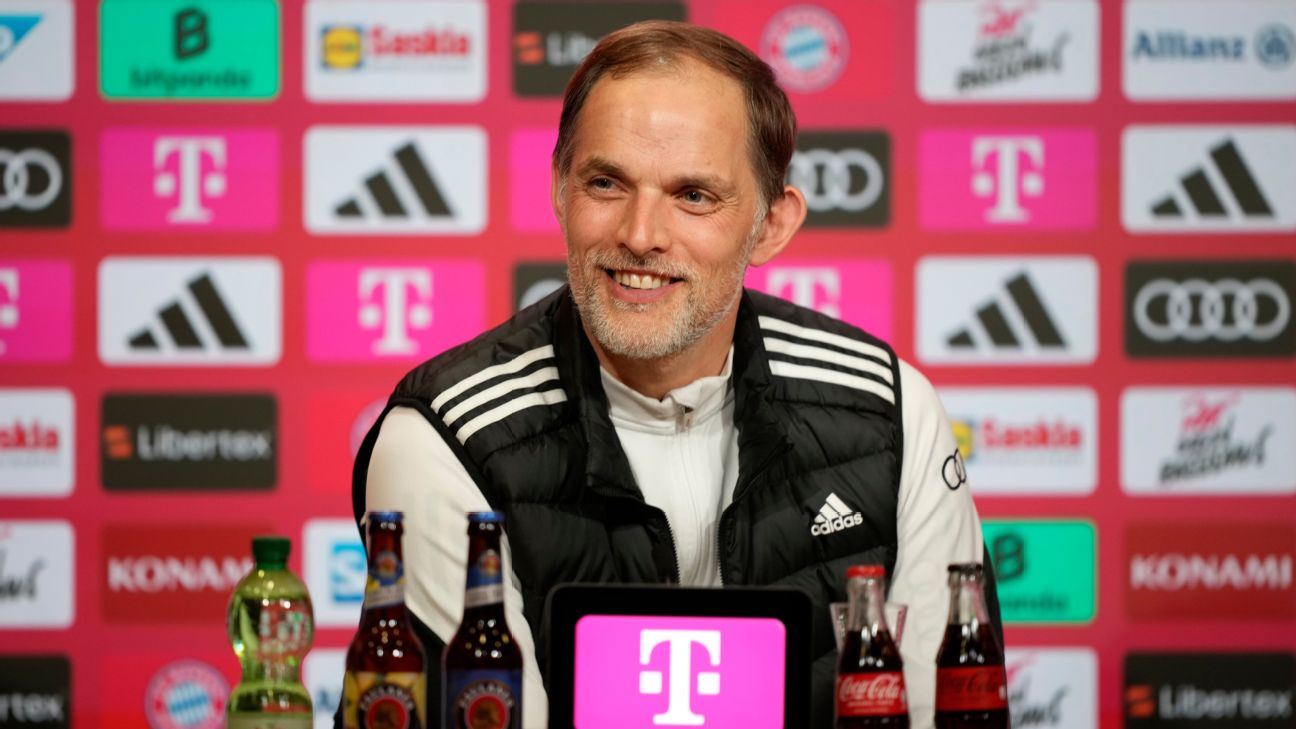 Thomas Tuchel, Head Coach of Bayern Munich, speaks to the media in a post match press conference after the Bundesliga match [1296x729]