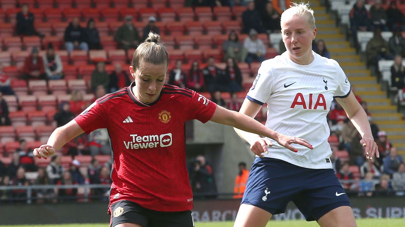 Ella Toone of Manchester United Women in action during the Barclays Women´s Super League match between Manchester United and Tottenham Hotspur [1296x729]