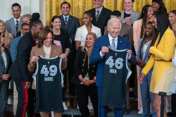 Aces celebrate at White House as Biden hails women's sports