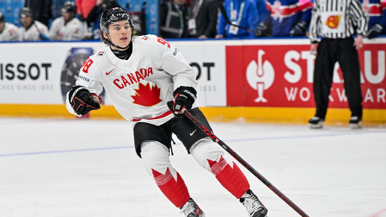 Bedard scores twice as Canada opens with win