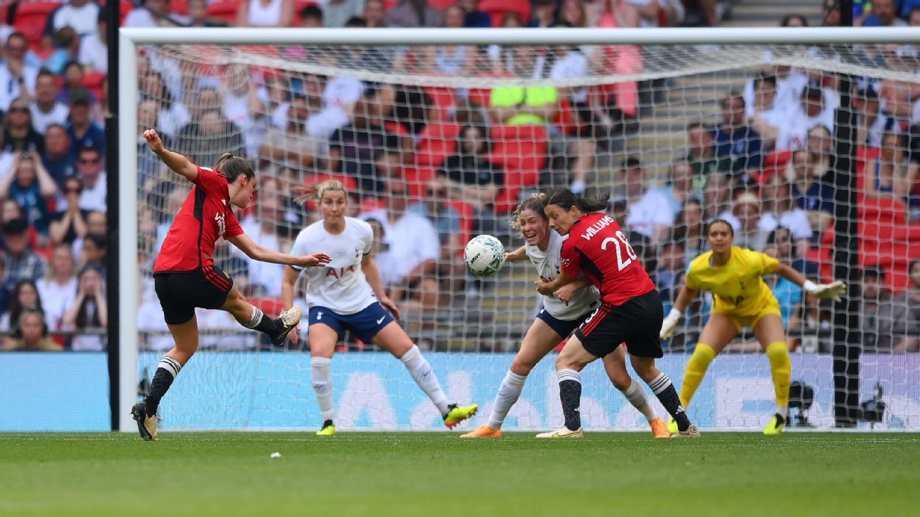United thrash Spurs to win first Women's FA Cup