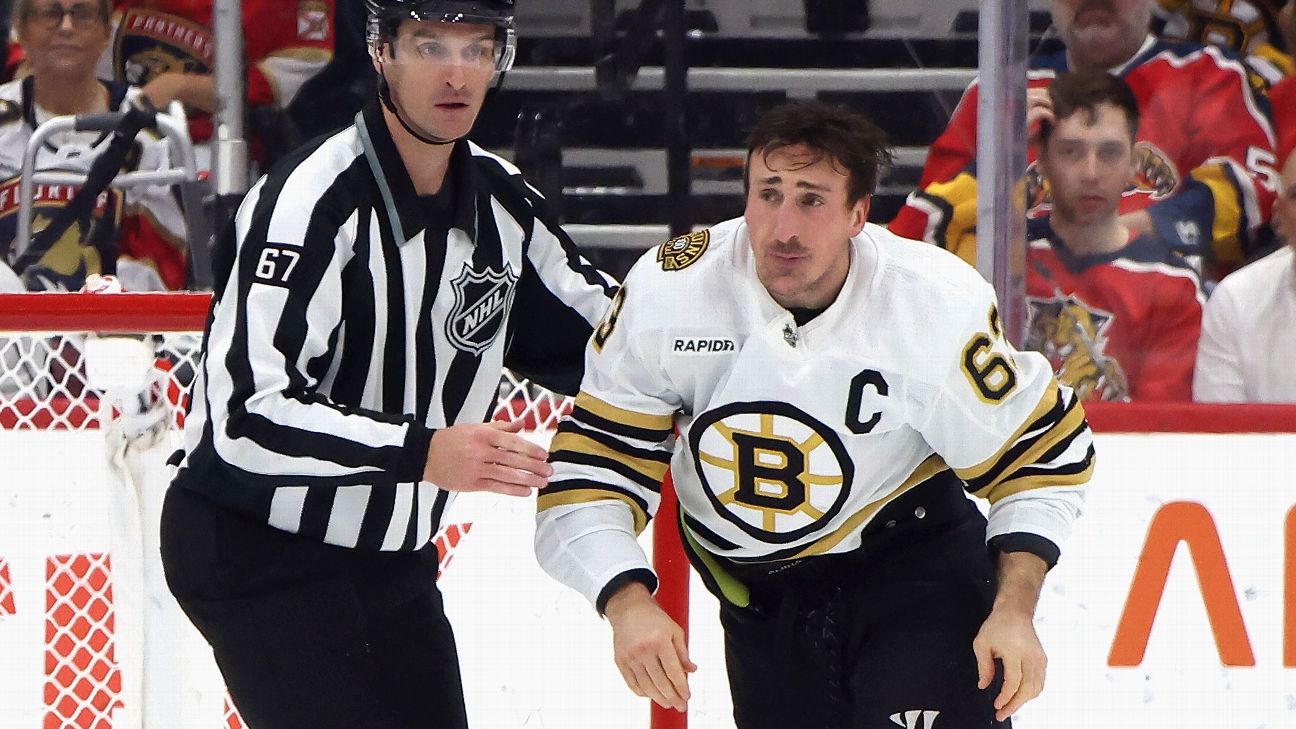 Bruins' Brad Marchand returns to ice, will travel for Game 5