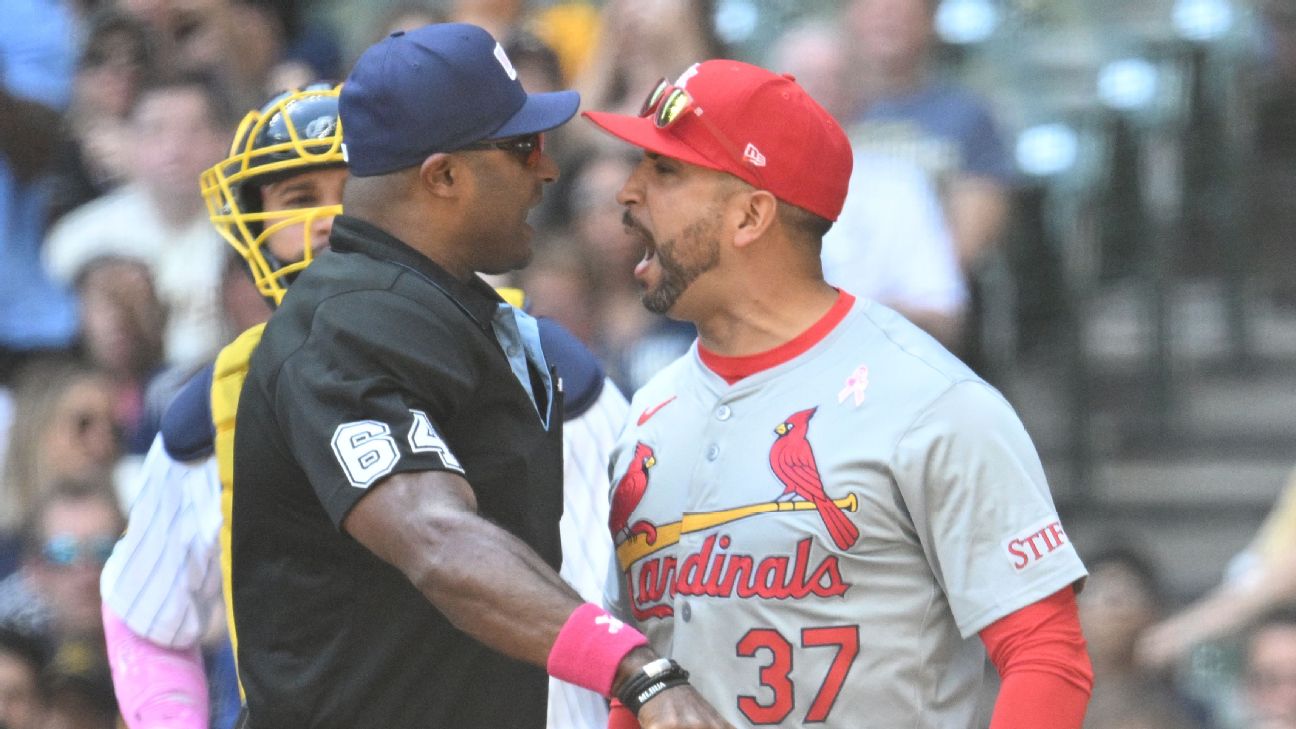Cards  Marmol  Descalso ejected after replay wins