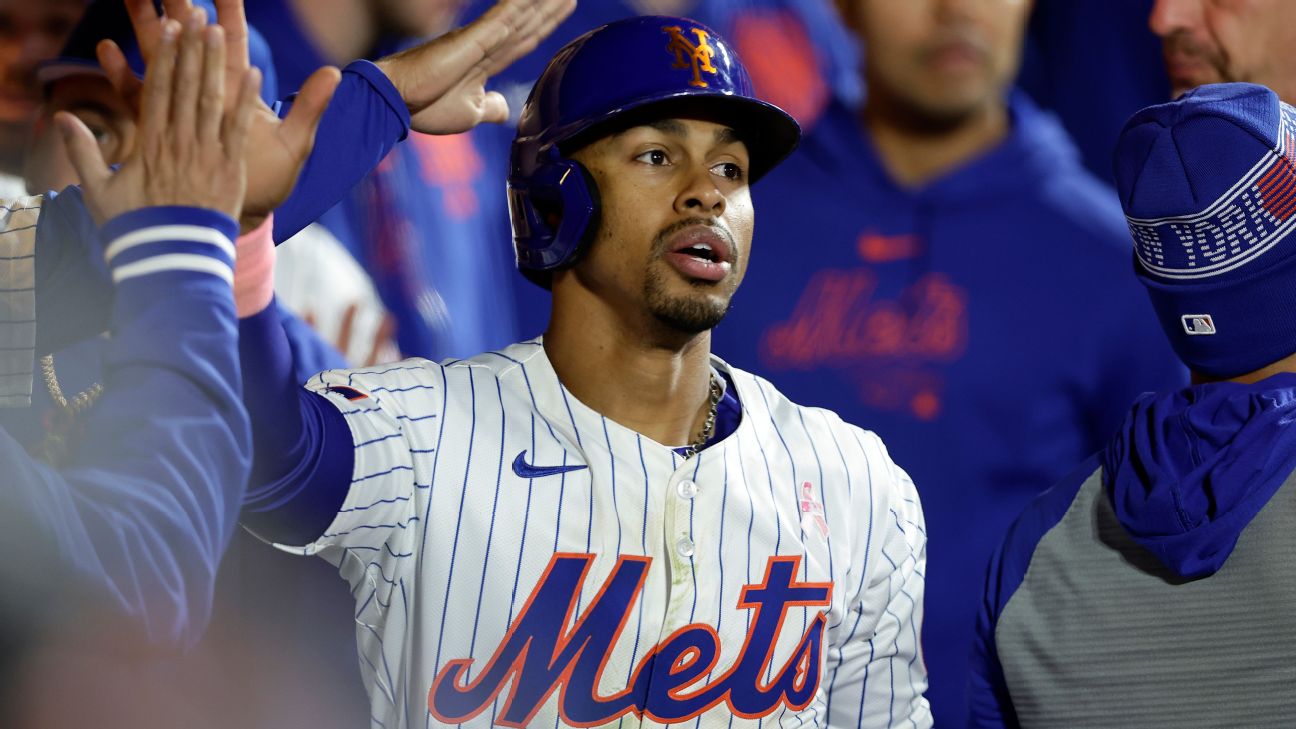 Mets' Francisco Lindor (back) might come off bench vs. Braves - ESPN