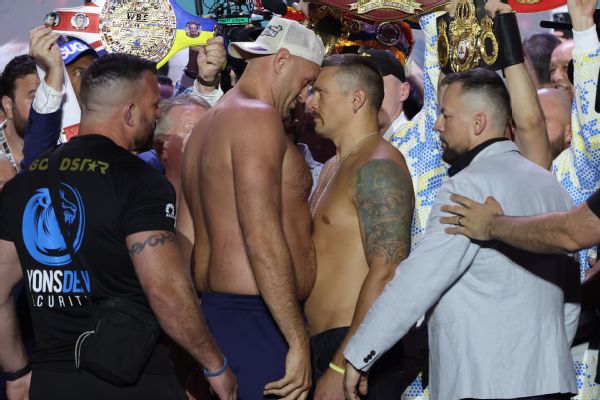 Fury in better shape at weigh-in for Usyk fight
