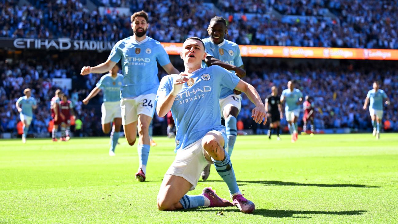 As it happened: Foden's brace leads Man City to a win and its 4th straight Prem title