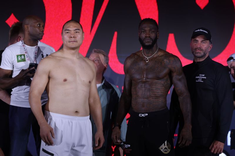 Zhang 68 2 lbs  heavier than Wilder at weigh-in