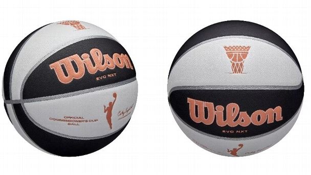 WNBA unveils new ball for Commissioner s Cup  featuring alternating black and white panels