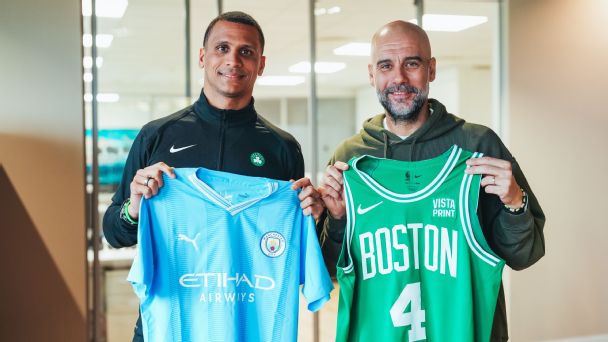 Mazzulla meets with Manchester City boss Pep Guardiola before 2024 NBA Finals
