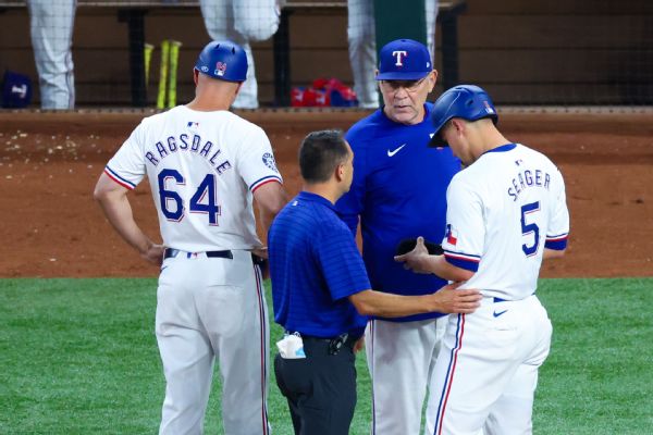 Rangers say Seager could miss multiple games