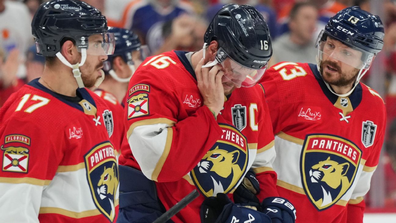 Panthers' Aleksander Barkov injured on hit by Oilers' Leon Draisaitl - ESPN