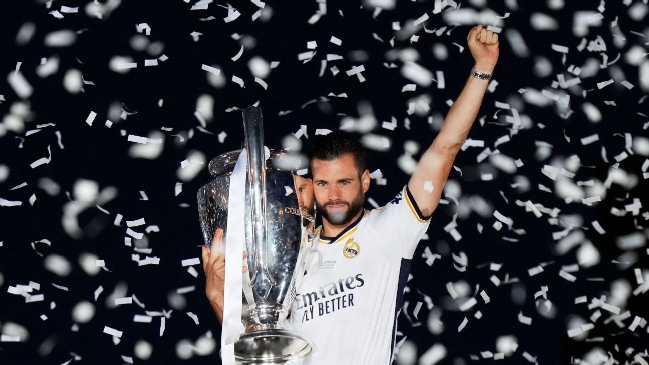 Nacho, ao conquistar a Champions League com o Real Madrid (Foto: ESPN)