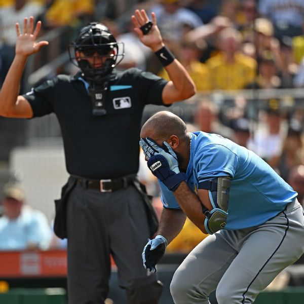 Rays  Rosario exits after pitch hits him in head