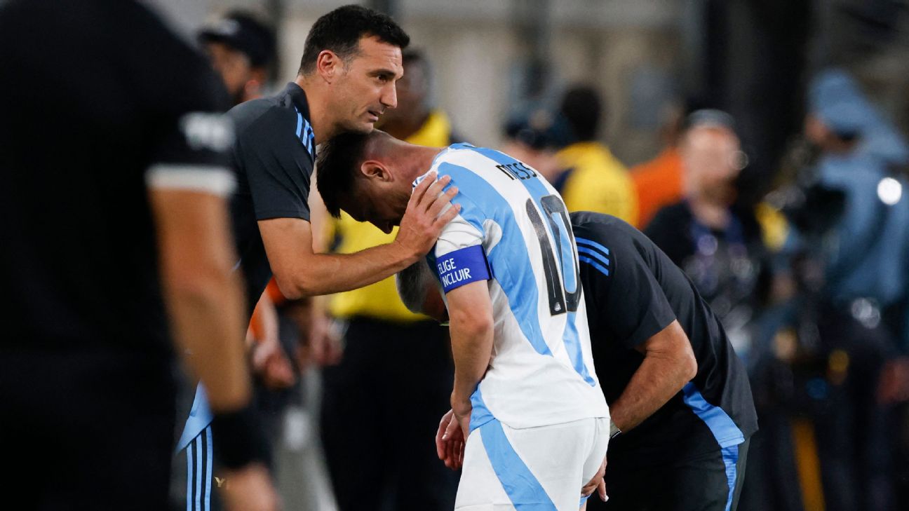 Argentina survive Messi scare   tough  Chile in win