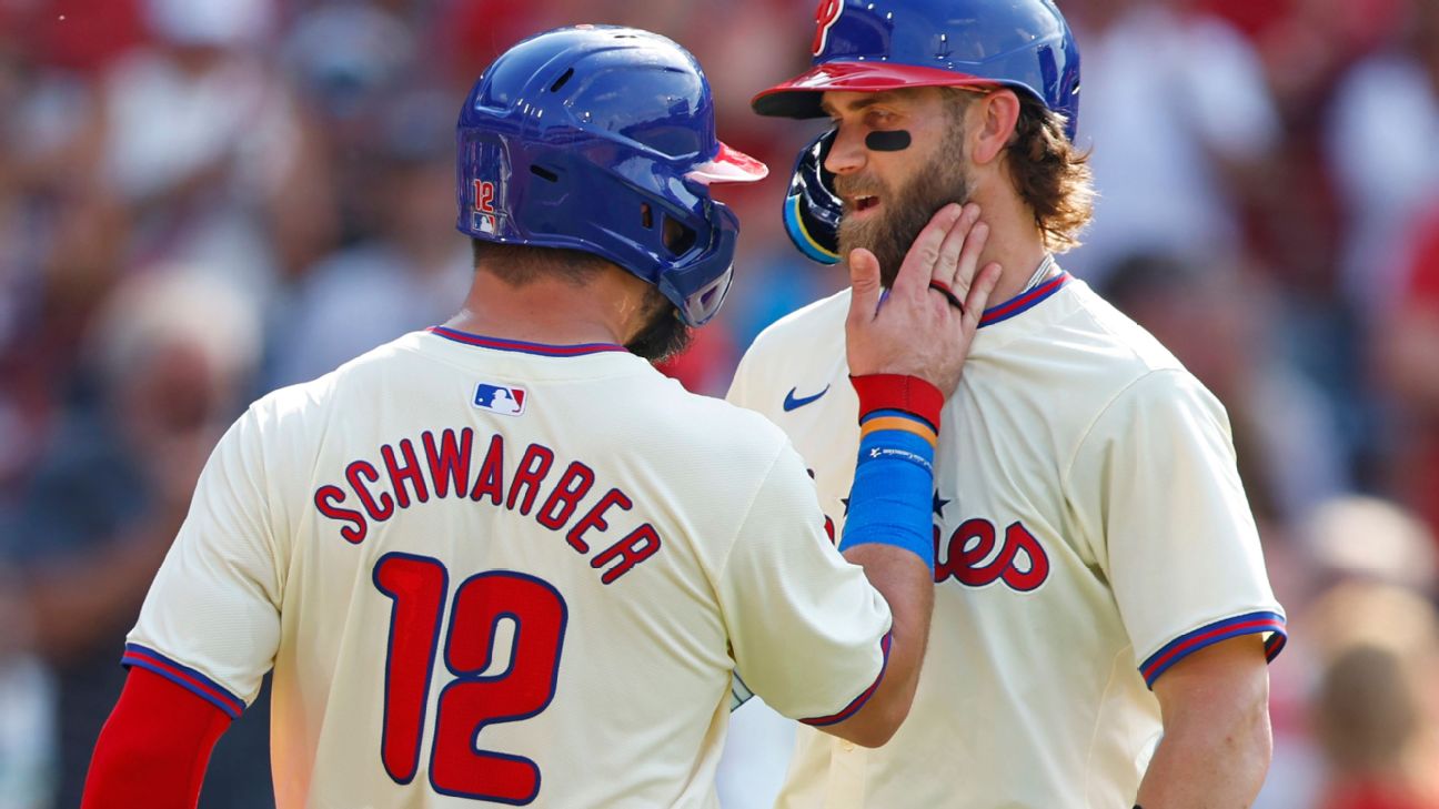 Bryce Harper, Kyle Schwarber return as Phillies cruise, 10-1 - ABC7 Los ...