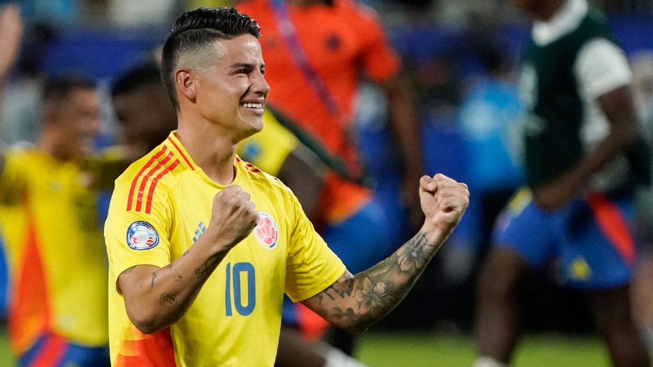 James inspires 10-man Colombia to Copa final