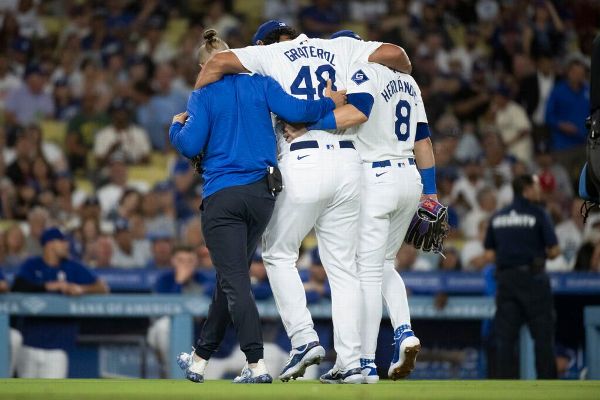 Dodgers’ Graterol hurt 8 pitches into season debut