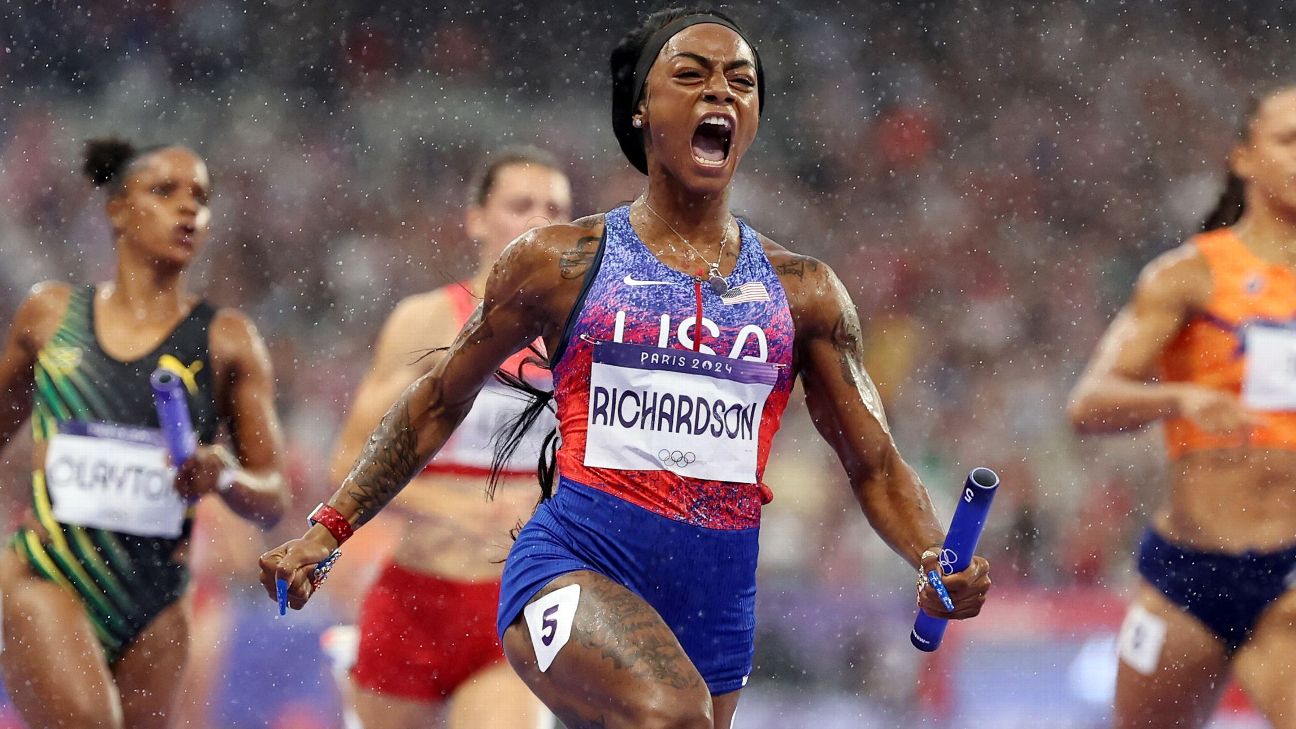 Richardson leads relay team to gold, U.S. women’s hoops to play France in final, more