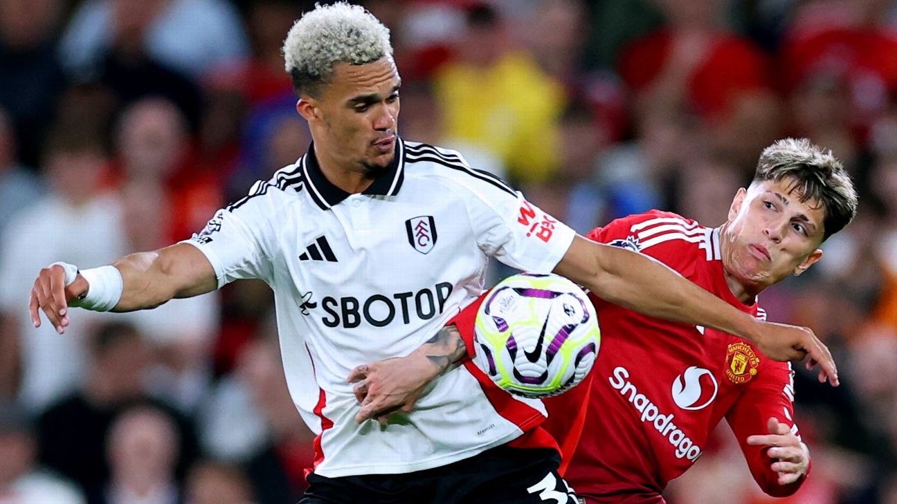 Manchester United v Fulham Antonee Robinson tackles Alejandro Garnacho [1296x729]