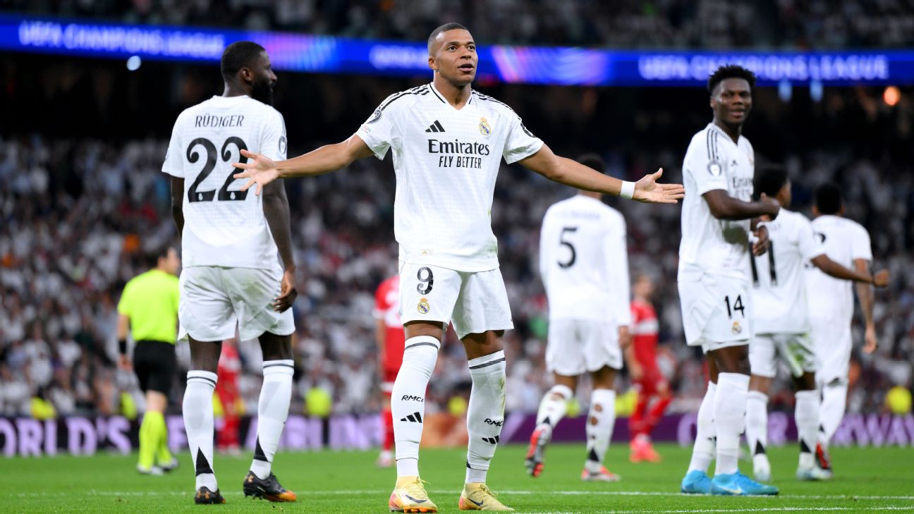 Kylian Mbappe tras gol con Real Madrid