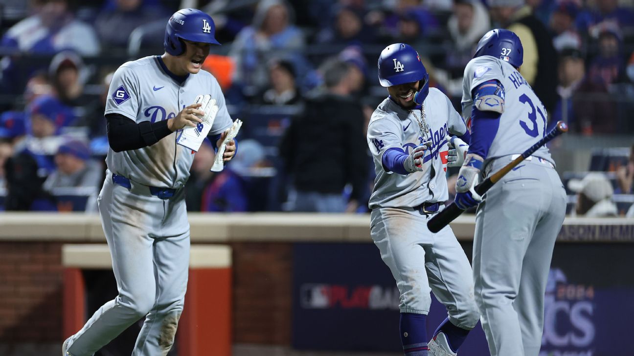 espn.com - Jeff Passan - Dodgers plate 10 in Game 4, puts Mets on brink