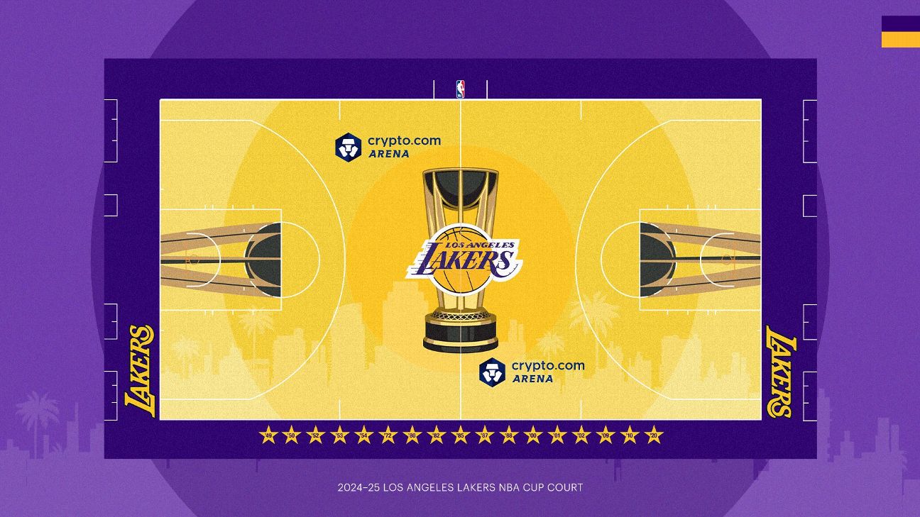 NBA Cup: Court designs for Lakers, Celtics, Bucks, Warriors and 26 ...